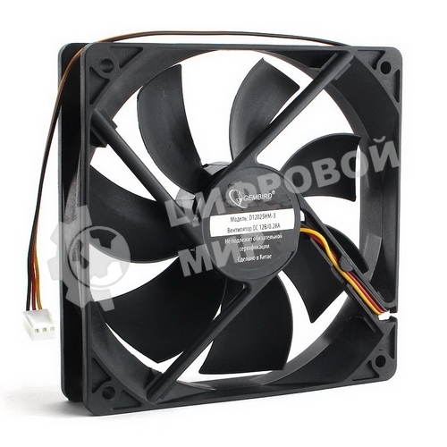 Вентилятор для корпуса Gembird D12025HM-3 черный 120мм 2000rpm 30db 3-pin