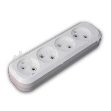 Колодка удлинителя 4 гнезда без заземления Makel