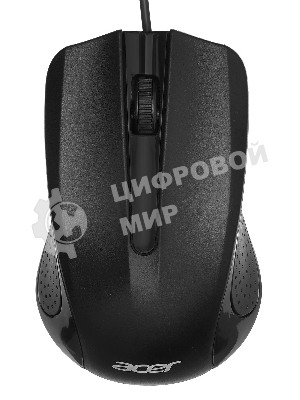 Мышь проводная Acer OMW010 черный, 1200 dpi, USB, кнопки - 3
