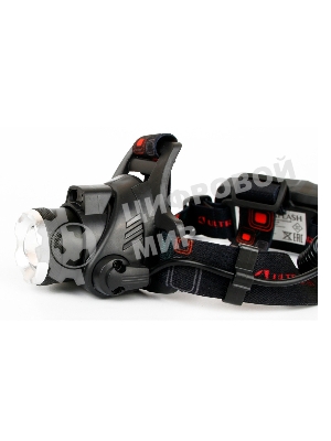 Фонарь Ultraflash налобный с аккумулятором E1336 3,7В, черный, 1LED, 4 Ватт, фокус, 2 ак 4 реж, сенсор, бокс