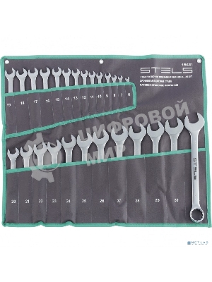 Набор ключей комбинированных Stels 6-32 мм, 26 шт., CrV, матовый хром