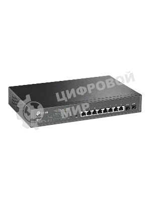 Коммутатор TP-Link JetStream 10-Port Gigabit Smart Switch with 8-Port PoE+, 8× Gigabit PoE+ Ports, 2× Gigabit SFP Slots, 802.3at/af, 150 W PoE Power, 1U 13-inch Rack-mountable Steel CaseIntegration with Omada SDN Controller, 802.1Q VLAN, STP/RSTP/MSTP, IGMP Snoopi