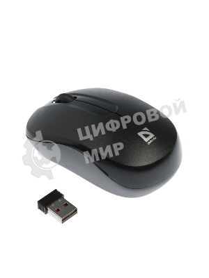 Мышь беспроводная Defender Datum MM-285 черный, 1600 dpi, радиоканал, USB, кнопки - 3