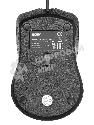 Мышь проводная Acer OMW010 черный, 1200 dpi, USB, кнопки - 3