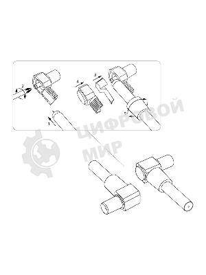 Разъем антенный на кабель штекер-TV угловой белый блист. Rexant 06-0014-A