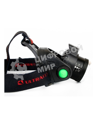 Фонарь Ultraflash налобный с аккумулятором E1336 3,7В, черный, 1LED, 4 Ватт, фокус, 2 ак 4 реж, сенсор, бокс