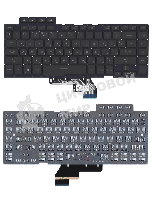 Клавиатура для ноутбука Asus ROG GU502 черная c подсветкой маленький энтер