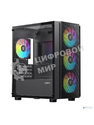 Компьютерный корпус XASTRA A402M 4FRGb Black mATX/Mesh/full-size TG/4x120мм FRGb fans/A402M-4FC12F-BK