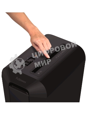 Шредер Fellowes PowerShred LX65 черный (секр.P-4)/перекрестный/10лист./22лтр./скрепки/скобы/пл.карты