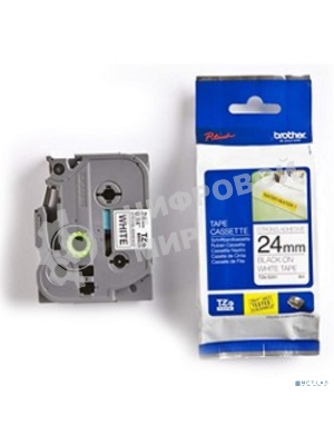 Наклейка ламинированная повышенной адгезии Brother TZe-S251 (24 мм черн/бел)