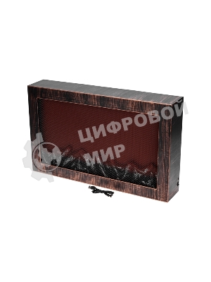 Светодиодный камин Neon-night Ретро с эффектом живого огня 60,3х11х36,8см, работает от батареек 3хС (в комплект не входят) или от USB (в комплекте), бронзовый