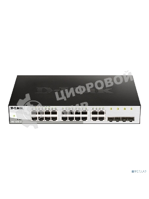 Коммутатор настраиваемый L2 коммутатор, 16х1000Base-T, 4хCombo 1000Base-T/SFP, упрощенный интерфейс CLI