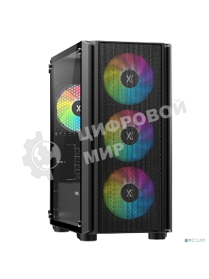 Компьютерный корпус XASTRA A402M 4FRGb Black mATX/Mesh/full-size TG/4x120мм FRGb fans/A402M-4FC12F-BK