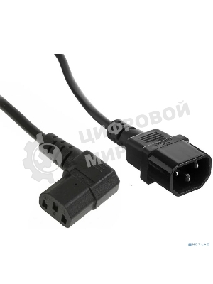 Кабель питания ExeGate Power EC-1,8P (C13 угловой->C14, VDE-250V-3*1.0мм2, медь, черный, 16A, 1.8 м)