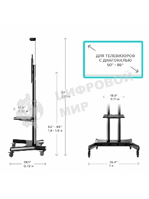 Стойка для телевизора с кронштейном ONKRON TS1881 50