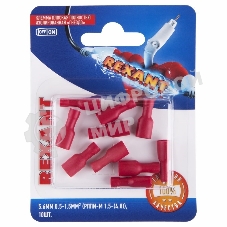 Клемма плоская Rexant, полностью изолированная гнездо - 5.6 мм, 0.5-1.5 мм², (РППи-м 1.5-(4.8)/FDFD1.25-187(8)), в упак. 10 шт.