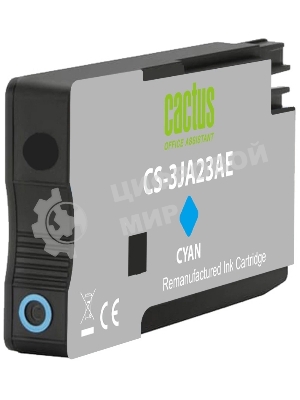Картридж струйный Cactus CS-3JA23AE 963 голубой пигментный (11 мл) для HP OfficeJet 9010/9012/9013/9014/9015/9016/9019/9020/90254