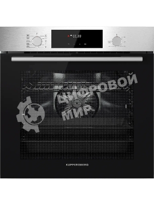 Встраиваемый духовой шкаф Kuppersberg HF 609 BX, High-Tech, объем 80 л, 10 режимов работы, телескопические направляющие, цифровой таймер, 2 стекла в дверце, утапливаемые переключатели, энергоэффективность А, черный/нержавеющая сталь