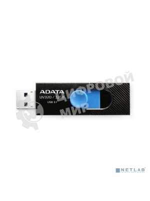 Флешка USB ADATA UV320 (AUV320-32G-RBKBL), 32Gb, USB 3.2 Gen 1, R/W 100/30, черный/голубой