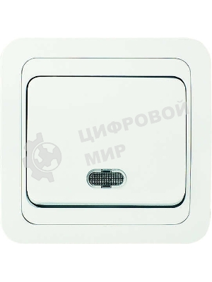 Выключатель 1-кл. Makel СП Mimoza 10А IP20 с подсветкой белый/белый