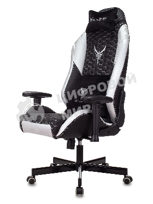 Кресло Knight Neon черный/серебряный, экокожа, 120 кг, механизм качания