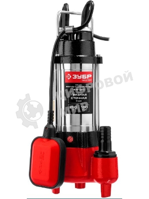 Насос ЗУБР НПФ-250 фекальный погружной 250Вт пропускная способность 150 л/мин напор 7.5м чугунн