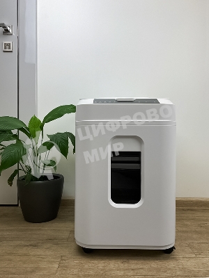 Шредер Heleos АП40-5 белый с автоподачей (секр.P-5) фрагменты 180лист. 37лтр. скрепки скобы пл.карты