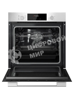 Встраиваемый духовой шкаф Kuppersberg HF 609 BX, High-Tech, объем 80 л, 10 режимов работы, телескопические направляющие, цифровой таймер, 2 стекла в дверце, утапливаемые переключатели, энергоэффективность А, черный/нержавеющая сталь