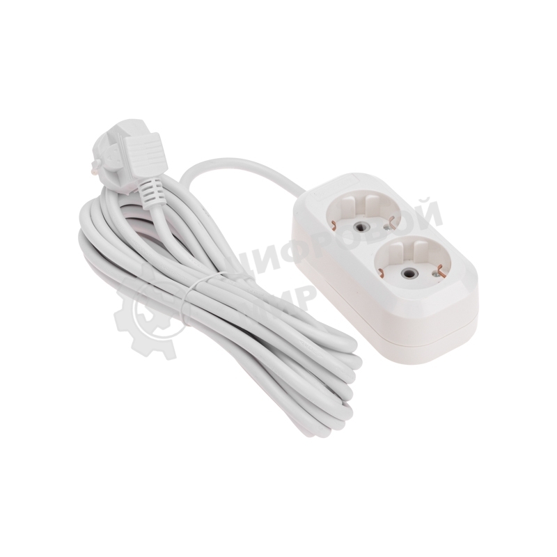 Удлинитель PROconnect 2 гнезда, 5 м, 3х0,75 мм², с/з, белый