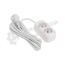 Удлинитель PROconnect 2 гнезда, 5 м, 3х0,75 мм², с/з, белый