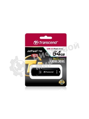 Флешка USB Transcend JetFlash 750 (TS64GJF750K), 64Gb, USB 3.0, R/W 130/40, черный