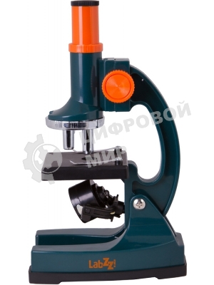 Микроскоп Levenhuk LabZZ M1 монокуляр 100-300 на 3 объектива зеленый/оранжевый