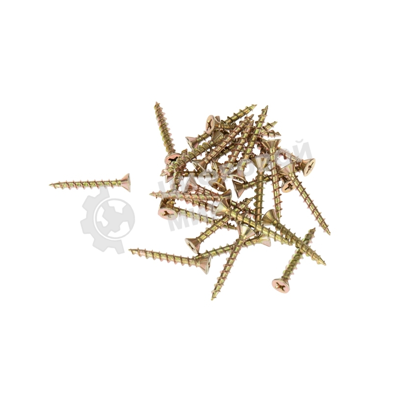 Саморез оконный Kranz острый, 4.1х30, желтый цинк, упаковка поставщика (10 000 шт.)