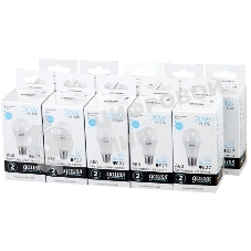 Лампа светодиодная Gauss Elementary 20Вт цок.: E27 груша 220B 6500K св. свеч. белый хол. A60 (упак.: 10 шт)