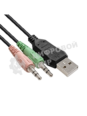 Гарнитура ExeGate Gaming HS-520G чёрный, проводная, 2 x mini jack 3.5 мм + USB, подсветка, регулятор громкости