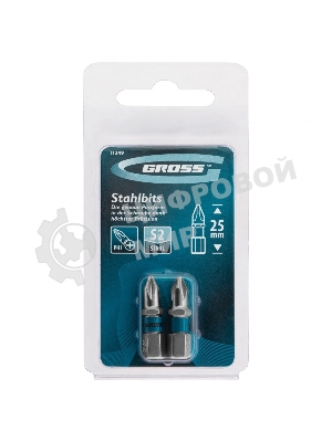 Набор бит Gross 11349 РН1x25, сталь S2, 2 шт