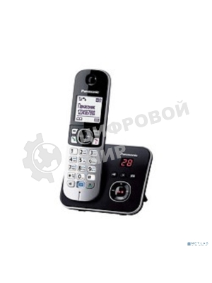 Телефон беспроводной (DECT) Panasonic KX-TG6821RUB черный, автоответчик,определитель номера,телефонный справочник 120 зап.