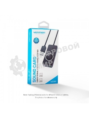 Внешняя звуковая карта Vention USB c регулятором громкости Черная