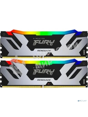 Оперативная память Kingston Fury Renegade, DDR5, 96Gb (2x48Gb), 6400MHz, CL32, DIMM, с радиатором, RGb, серебристый