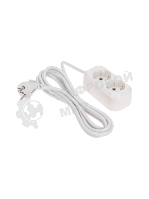 Удлинитель PROconnect 2 гнезда, 3 м, 3х0,75 мм², с/з, белый