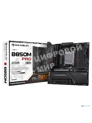 Материнская плата MAXSUN MS-Terminator B850M PRO DARK WIFI (Socket AM5, mATX, 4*DDR5(192Gb), DP/HDMI, 2*SATA3, 3*M.2, 1*PCIEx16/1*PCIEx4, 1* Type-C, 4*USB 2.0, 4*USB 3.2, LAN 1*2.5G, SPDIF, WiFi 6E, RTL)