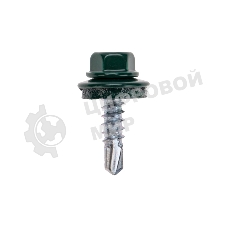 Саморез кровельный Kranz 4,8х19мм, окрашенный RAL 6005, короб (250 шт/уп)