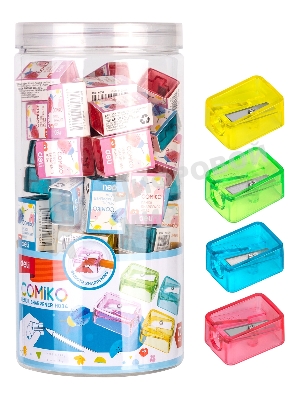 Точилка для карандашей ручная Deli EH034 Comico, 1 отверстие, пластик, ассорти