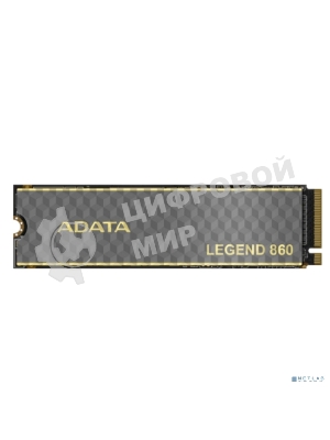 Накопитель SSD ADATA LEGEND 860, 500Gb, PCIe 4.0 x4, M.2 2280, NVMe, R/W 5000/3000, с радиатором