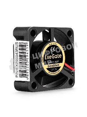 Вентилятор 12В DC ExeGate ExtraSilent ES03010S2P (30x30x10 мм, Sleeve bearing (подшипник скольжения), 2pin, 8000RPM, 18dBA)
