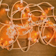 Гирлянда Neon-night LED Galaxy Bulb String 10м, белый каучук, 30 лампx6 LED желтый, влагостойкая IP65