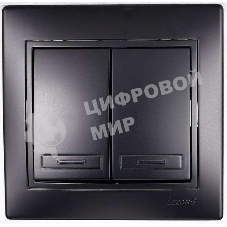 Выключатель 2-кл. 1п СП Мира 10А IP20 со вставкой черный бархат LEZARD 701-4242-101