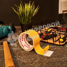 Двухсторонний скотч Rexant, полипропиленовая основа, 48 мм, ролик 5 м