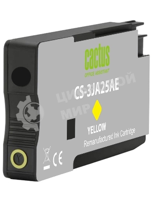 Картридж струйный Cactus CS-3JA25AE 963 желтый пигментный (11 мл) для HP OfficeJet 9010/9012/9013/9014/9015/9016/9019/9020/9025