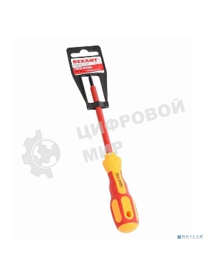 Отвертка Rexant крестовая диэлектрическая PH1 х 125 мм, до 1000 В, двухкомпонентная рукоятка